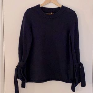 Massini navy tie sleeve sweater